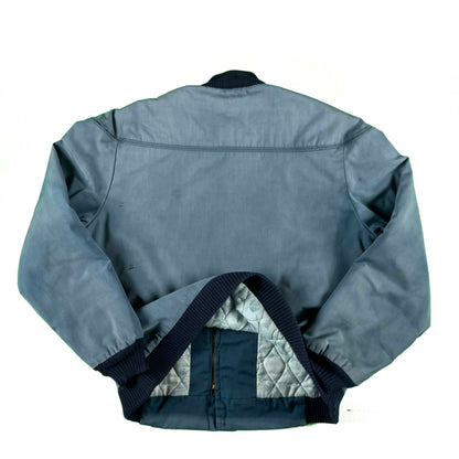 70s Penneys Sun Faded Blue Thrashed Cuff Jacket- M