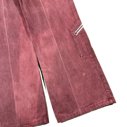 70s Sun Faded Burgundy Wide Leg Bell Bottoms- 29x34.5