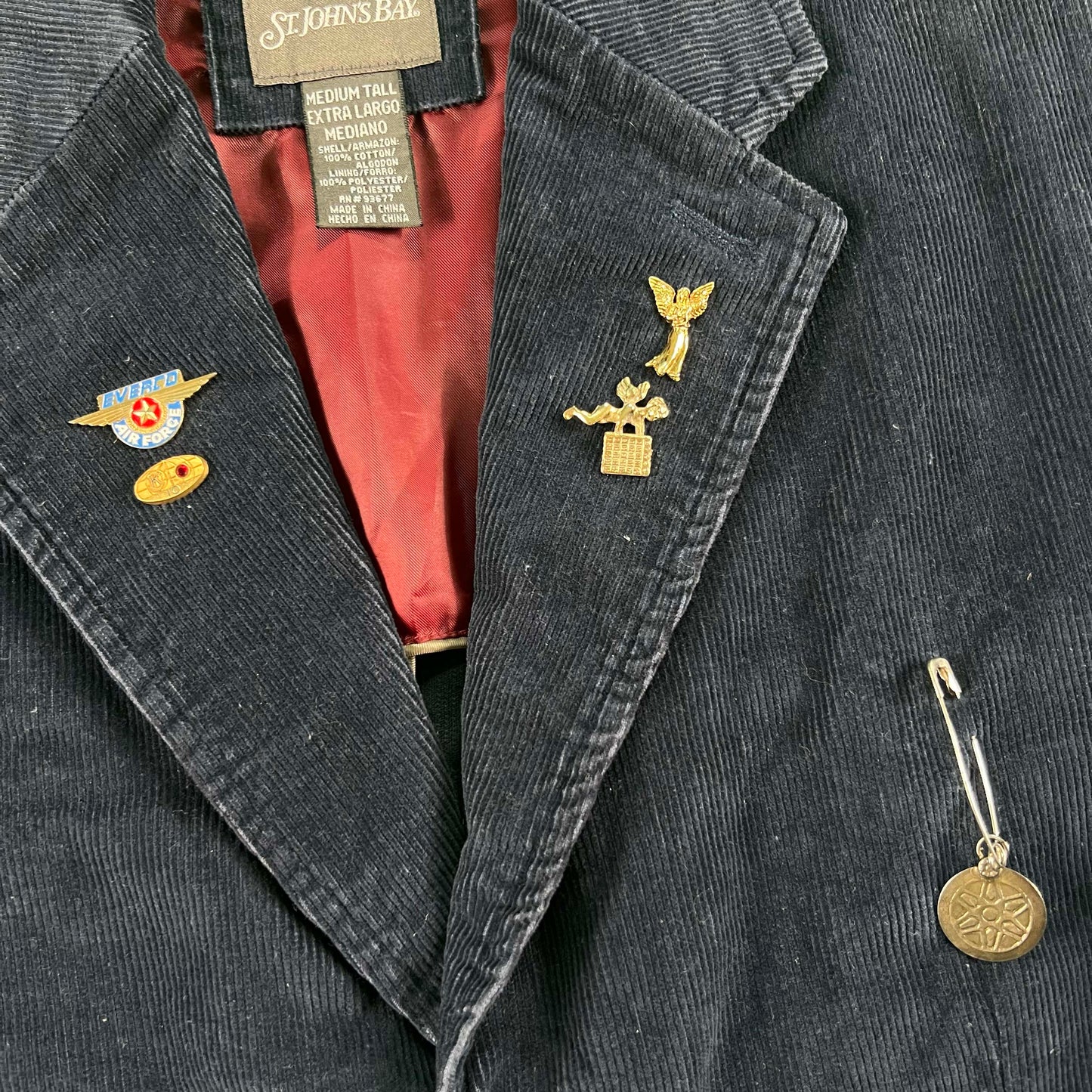 00s Navy Blue Corduroy Charm Blazer- M