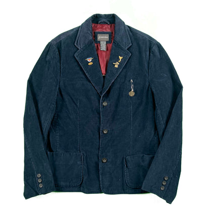 00s Navy Blue Corduroy Charm Blazer- M