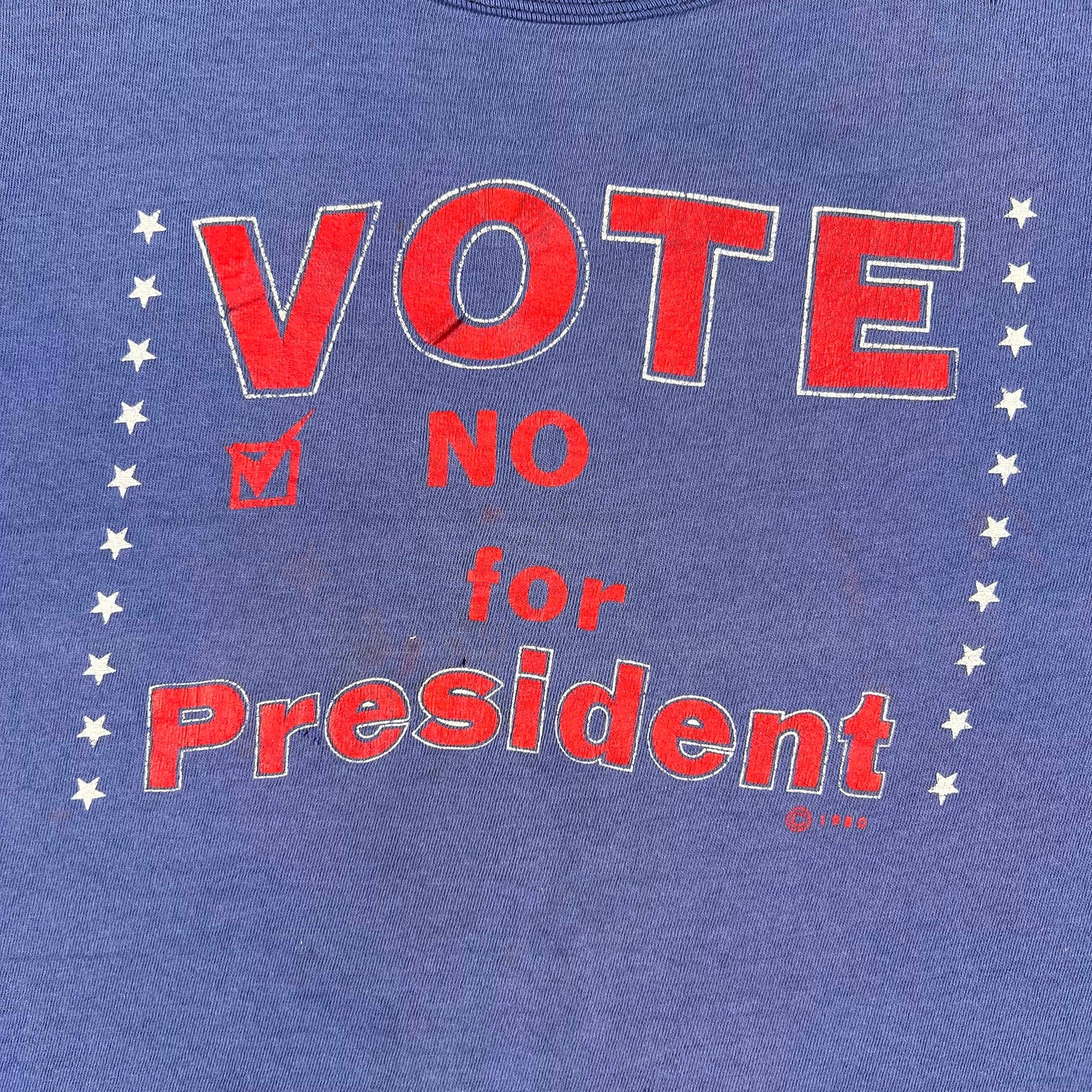 80s Vote No for President Thrashed Tee- M