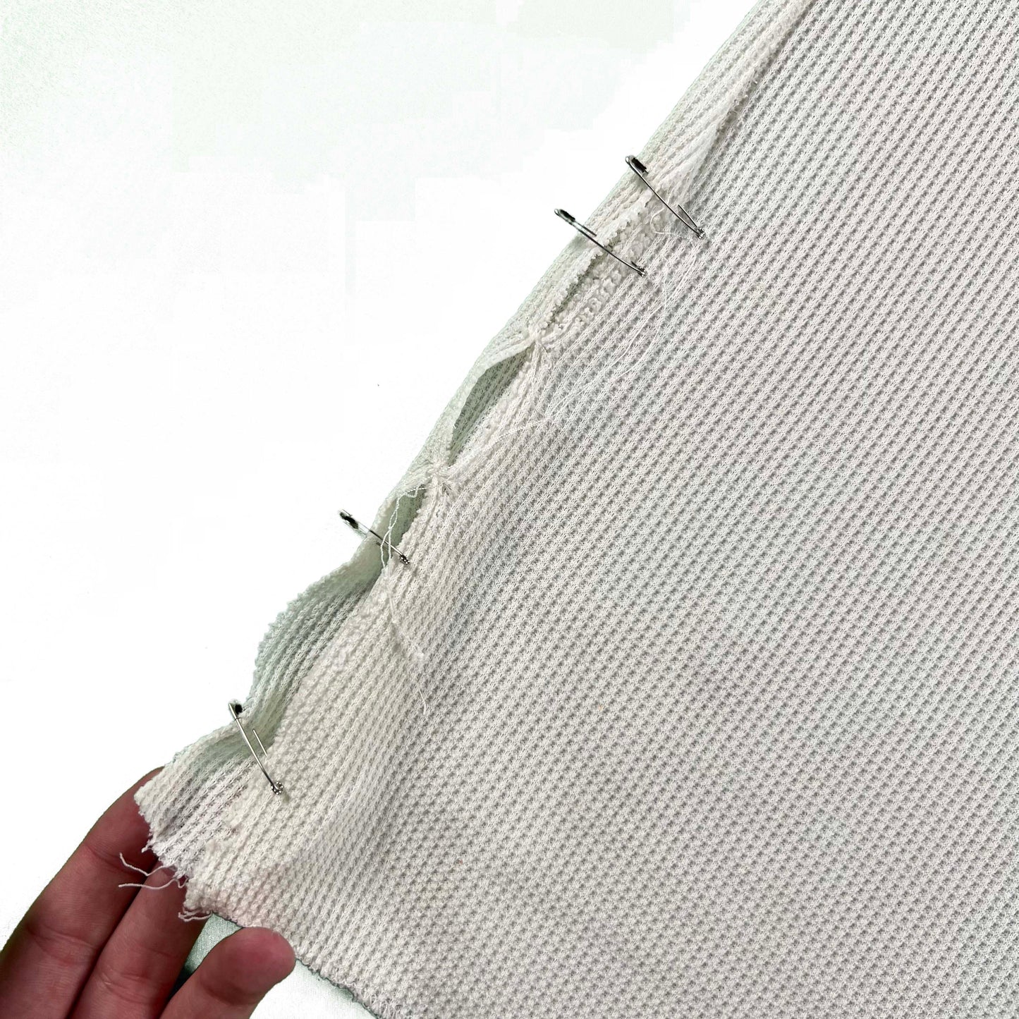 70s Orange Collared Safety Pinned Waffle Knit Thermal- XL