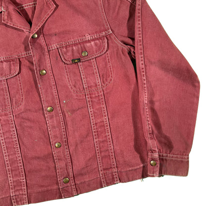 70s Faded Burgundy Hand Painted Lee Jacket- L