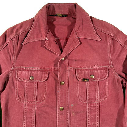 70s Faded Burgundy Hand Painted Lee Jacket- L