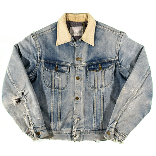 70s Distressed Lee Storm Rider Denim Jacket- L