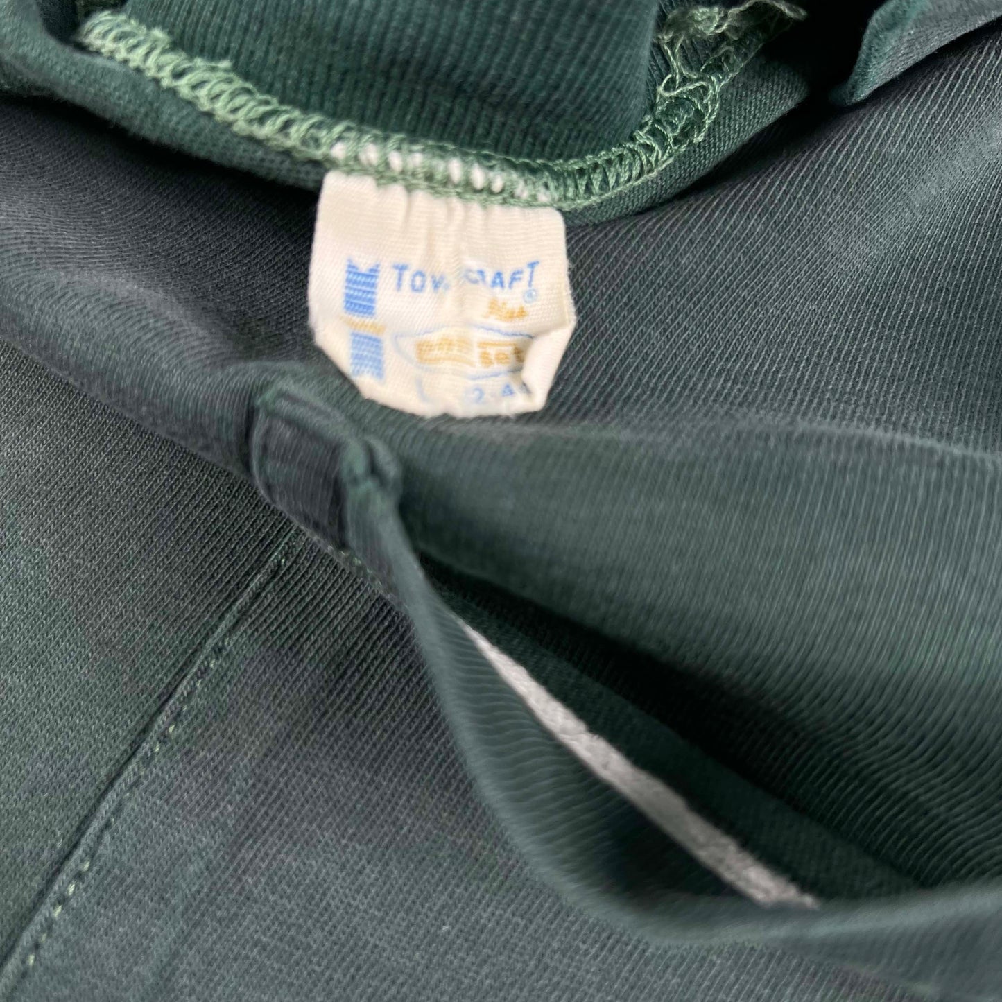 60s Towncraft Sun Faded Green Pocket Tee- M