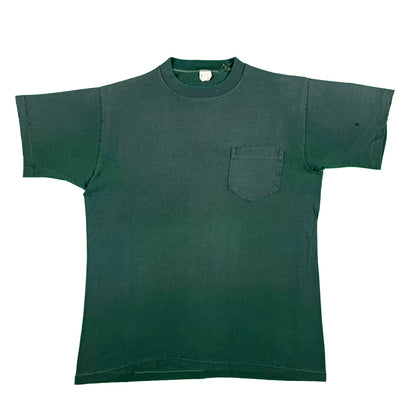 60s Towncraft Sun Faded Green Pocket Tee- M