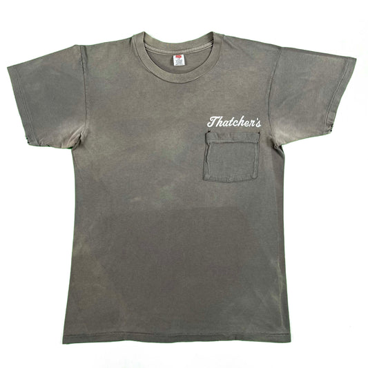 80s Sun Faded 'Thatcher's' Pocket Tee- M