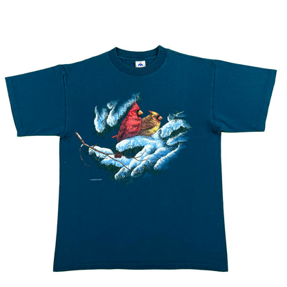 90s Snowy Cardinals Tee- L