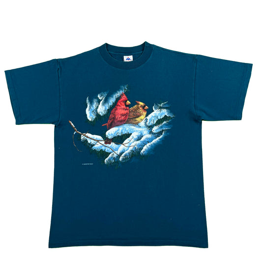 90s Snowy Cardinals Tee- L