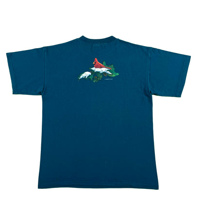 90s Snowy Cardinals Tee- L