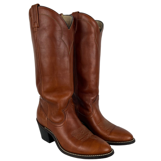 80s Acme Leather Cowboy Boots- M's 5.5, W's 7