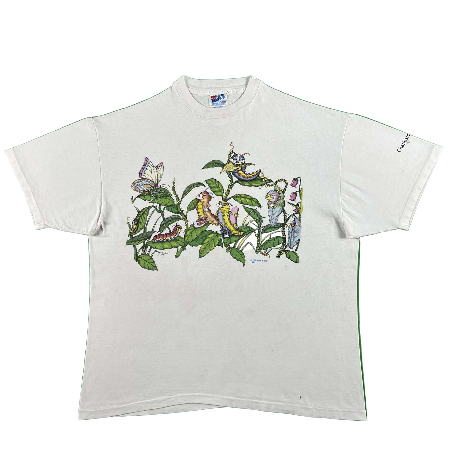 90s Caterpillar & Butterflies Tee- XL