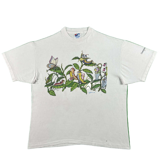 90s Caterpillar & Butterflies Tee- XL
