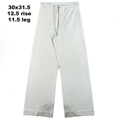 40s/50s White Cotton Sailor Pants- SELECT PAIR