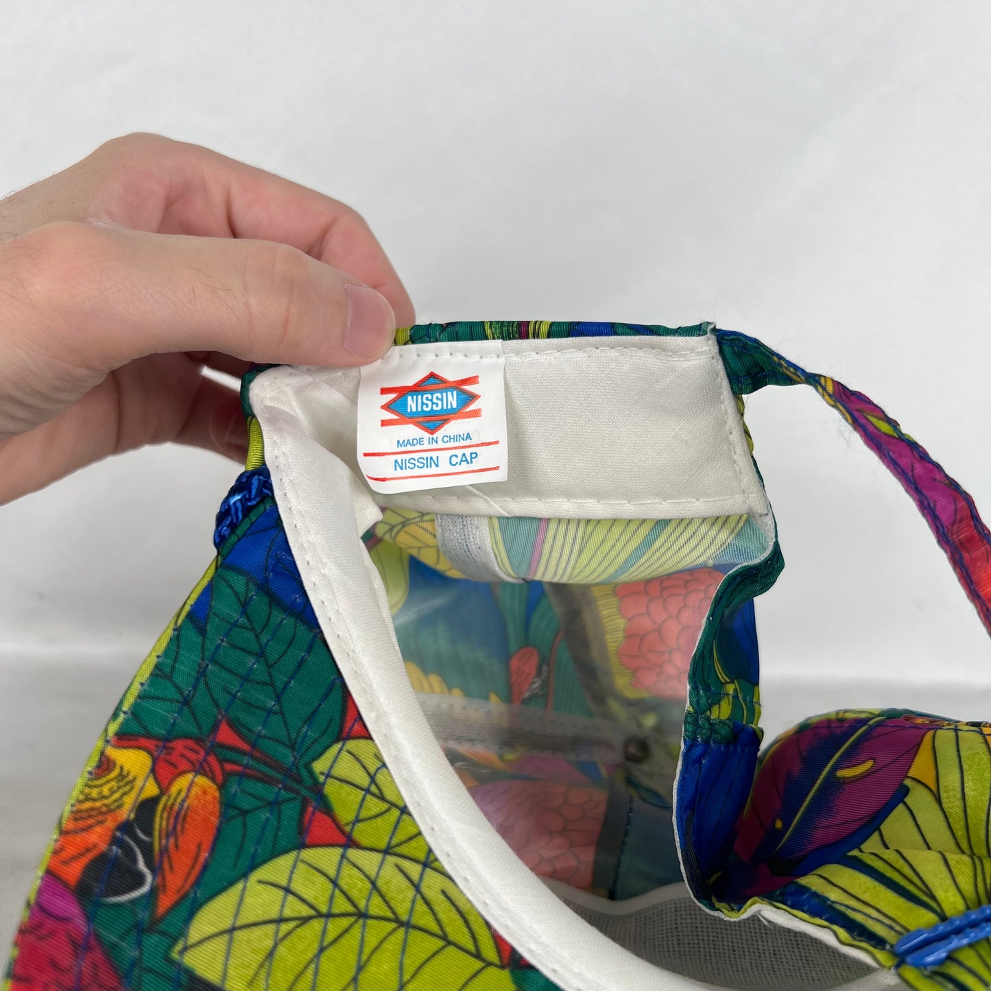 90s Tropical Parrot Print Rope Trucker Hat