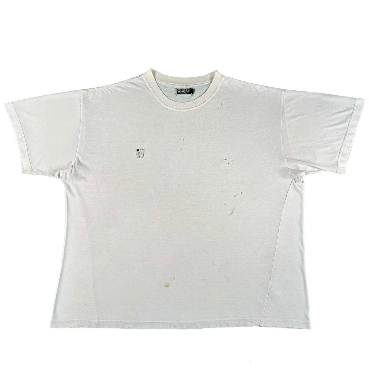 90s Boxy & Thrashed White Guess Tee- XL