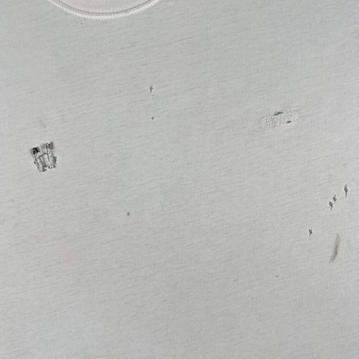 90s Boxy & Thrashed White Guess Tee- XL