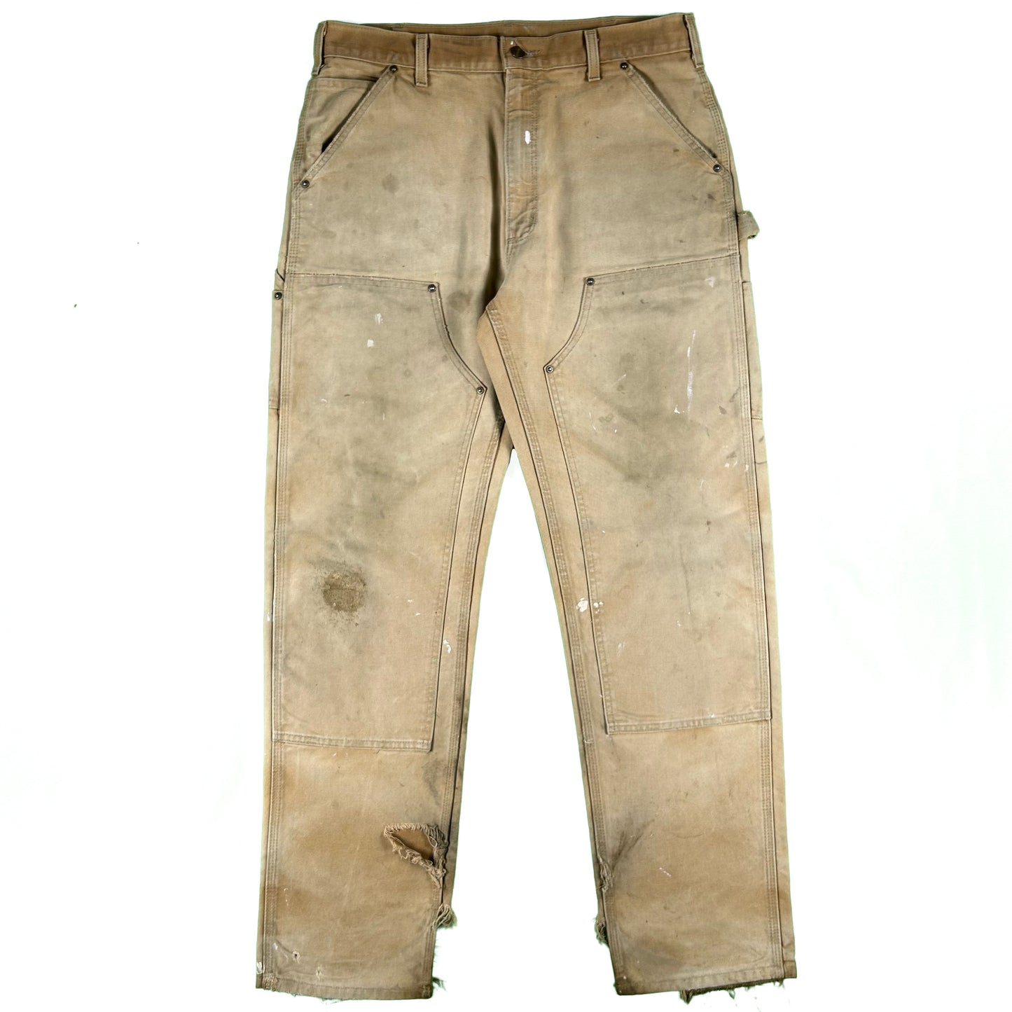 00s Sun Faded Tan Carhartt Double Knees- 34x33.5