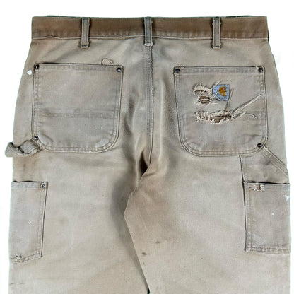 00s Sun Faded Tan Carhartt Double Knees- 34x33.5