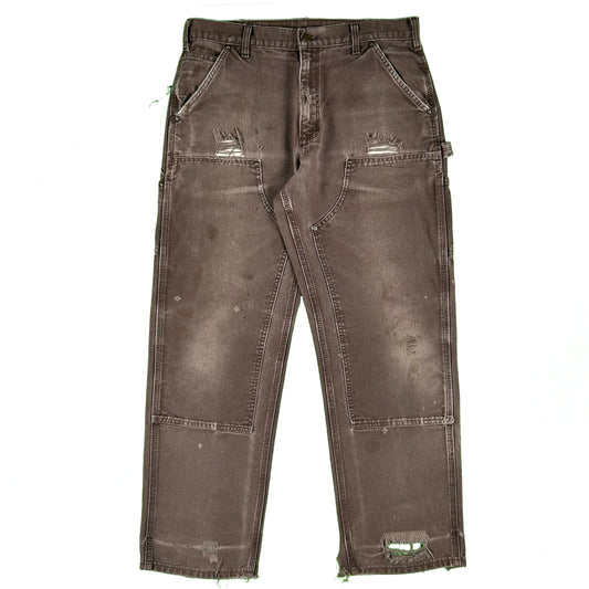 00s Faded & Thrashed Brown Carhartt Double Knees- 34x30