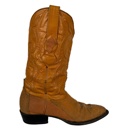 80s/90s Stingray Leather Cowboy Boots- M's 7.5, W's 9