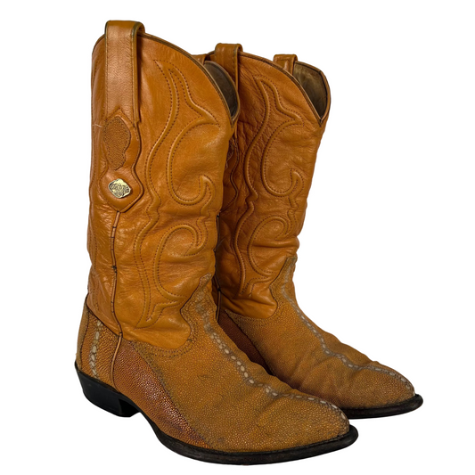 80s/90s Stingray Leather Cowboy Boots- M's 7.5, W's 9
