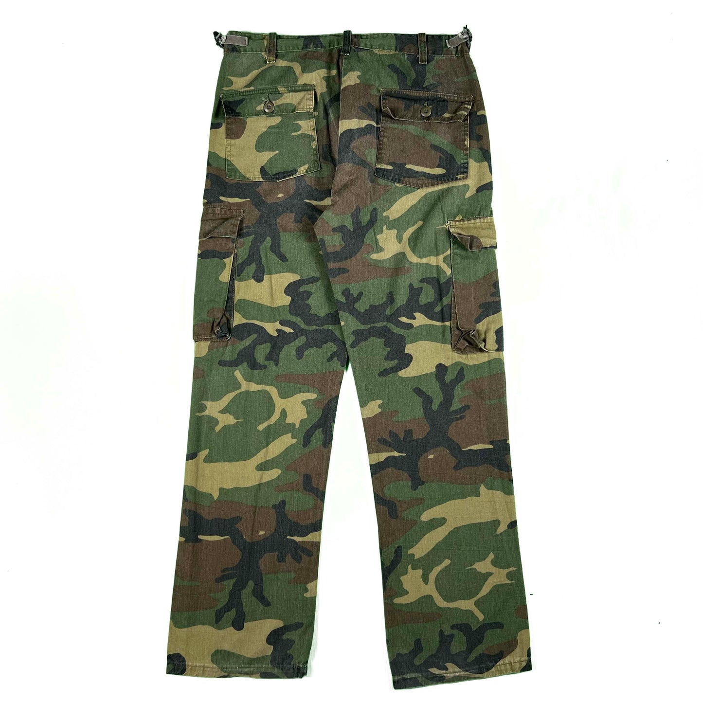 80s Woodland Camo Fatigue Cargo Pants- 32"-34"x32