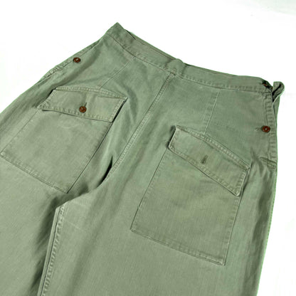 40s/50s Altered HBT Front Pocket Army Trousers- 33x26