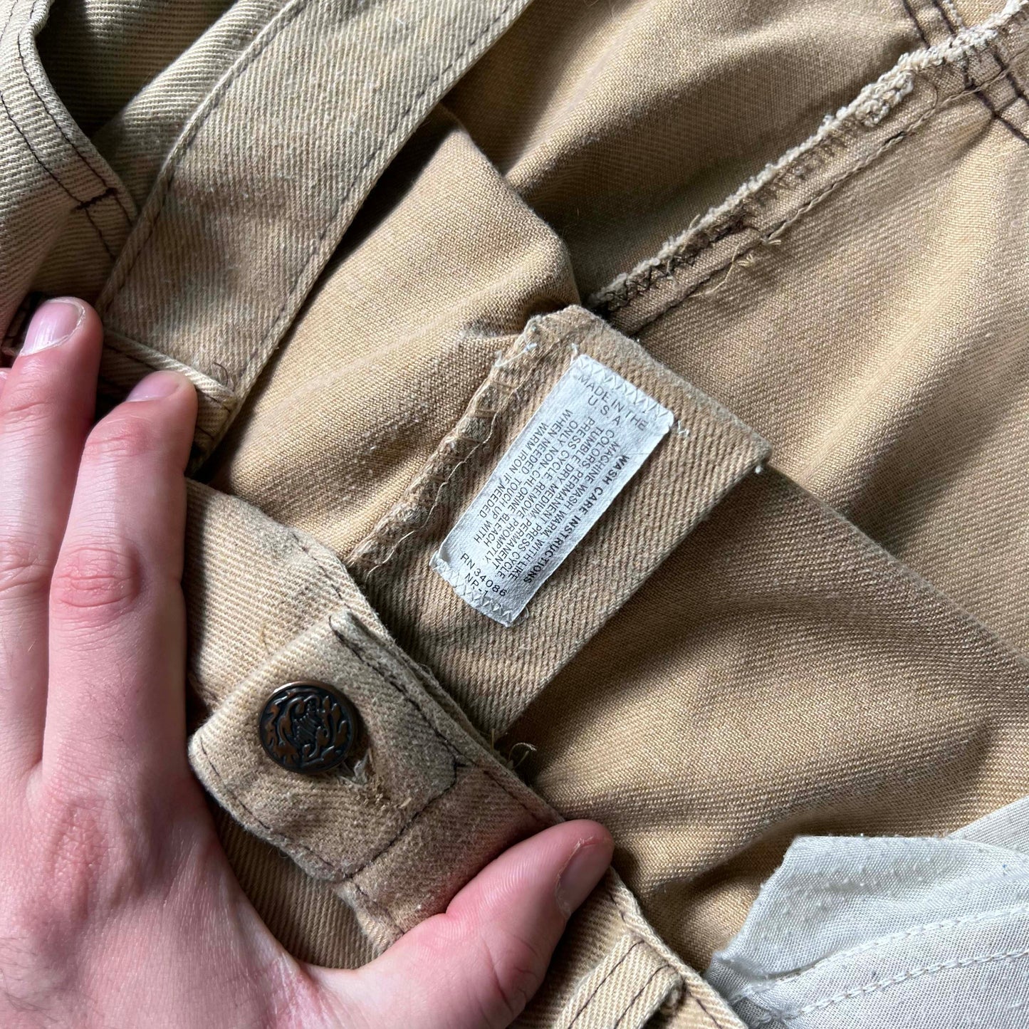 70s Flared Tan Painter's Pants- 36x26