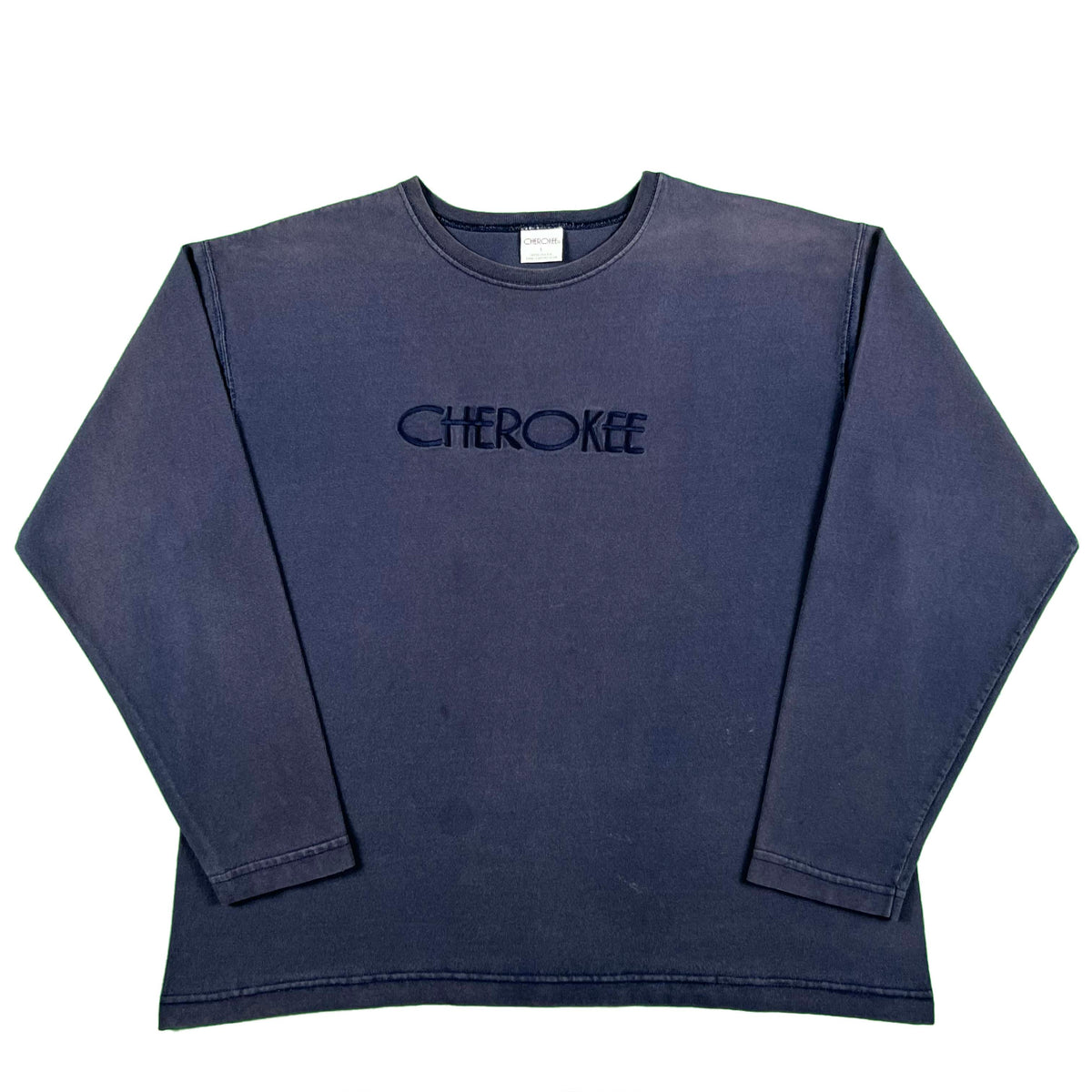 90s Faded Navy Blue Cherokee Long Sleeve Tee- L