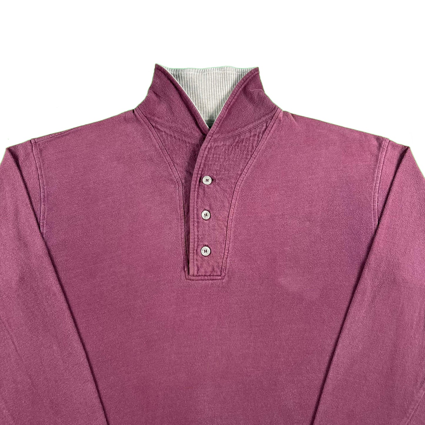90s Lands' End Shawl Henley Sweatshirt- L