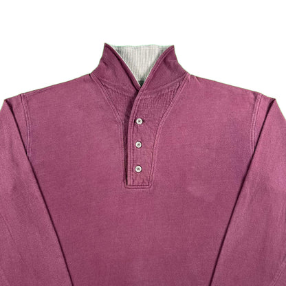 90s Lands' End Shawl Henley Sweatshirt- L