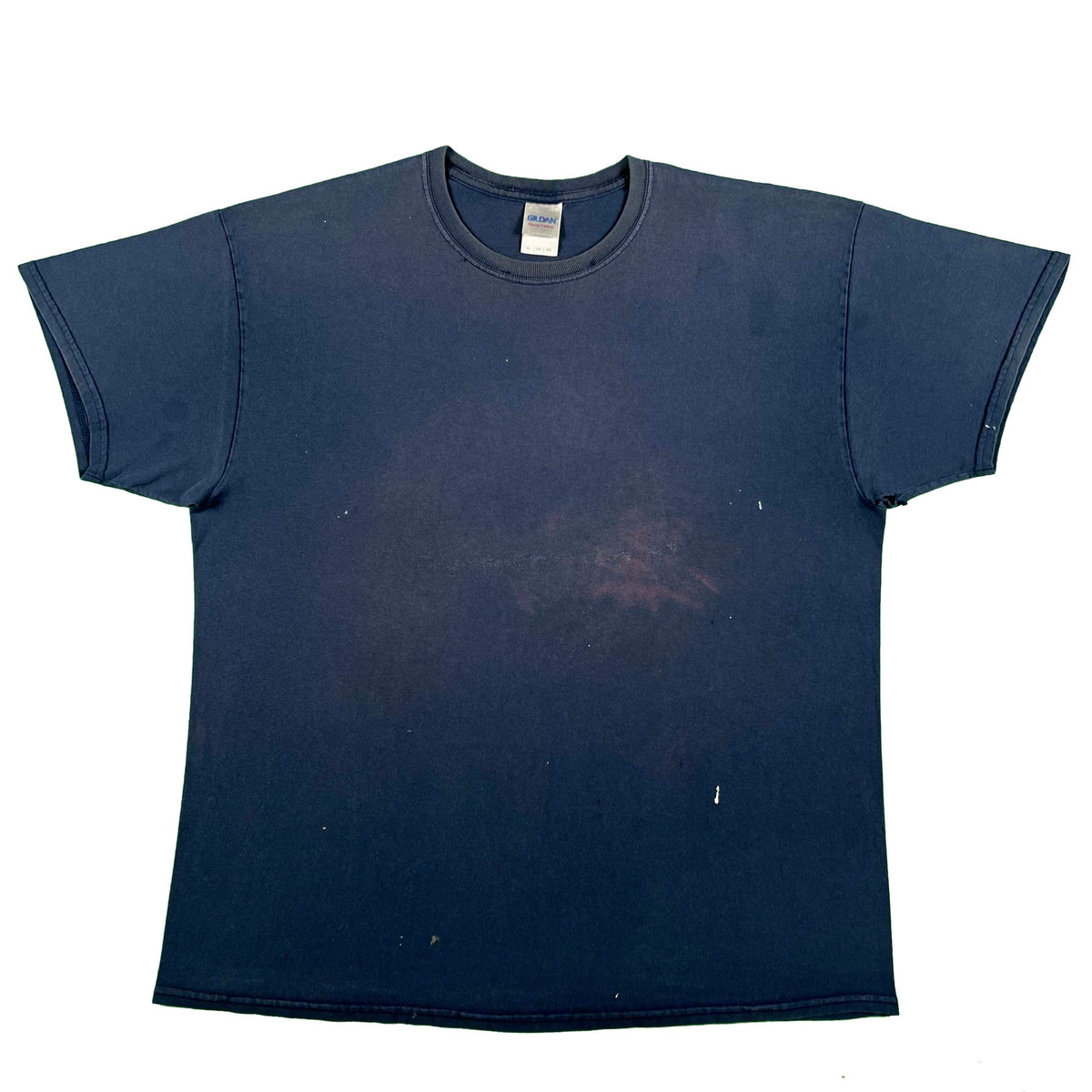 Sun Faded Navy Blue Ghost Print Tee- XL