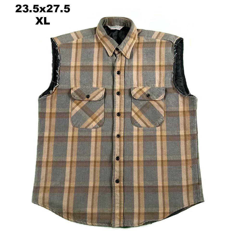 Vintage Cut Off Quilted Flannel Vests- SELECT FLANNEL