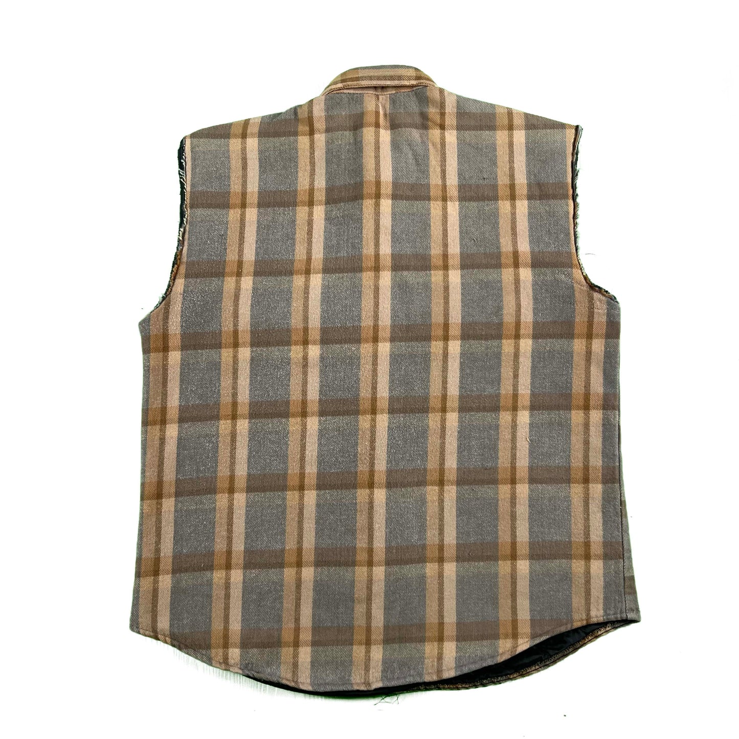 80s Cut Off Quilted Flannel Vest- XL
