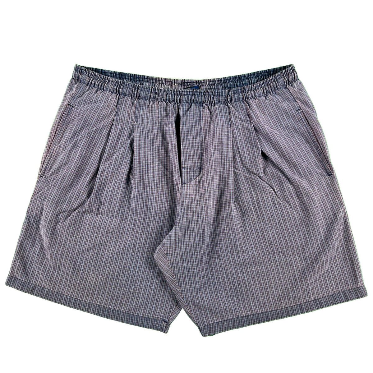 90s Sun Faded Plaid Cotton Utility Shorts- L
