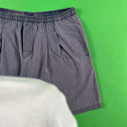 90s Sun Faded Plaid Cotton Utility Shorts- L
