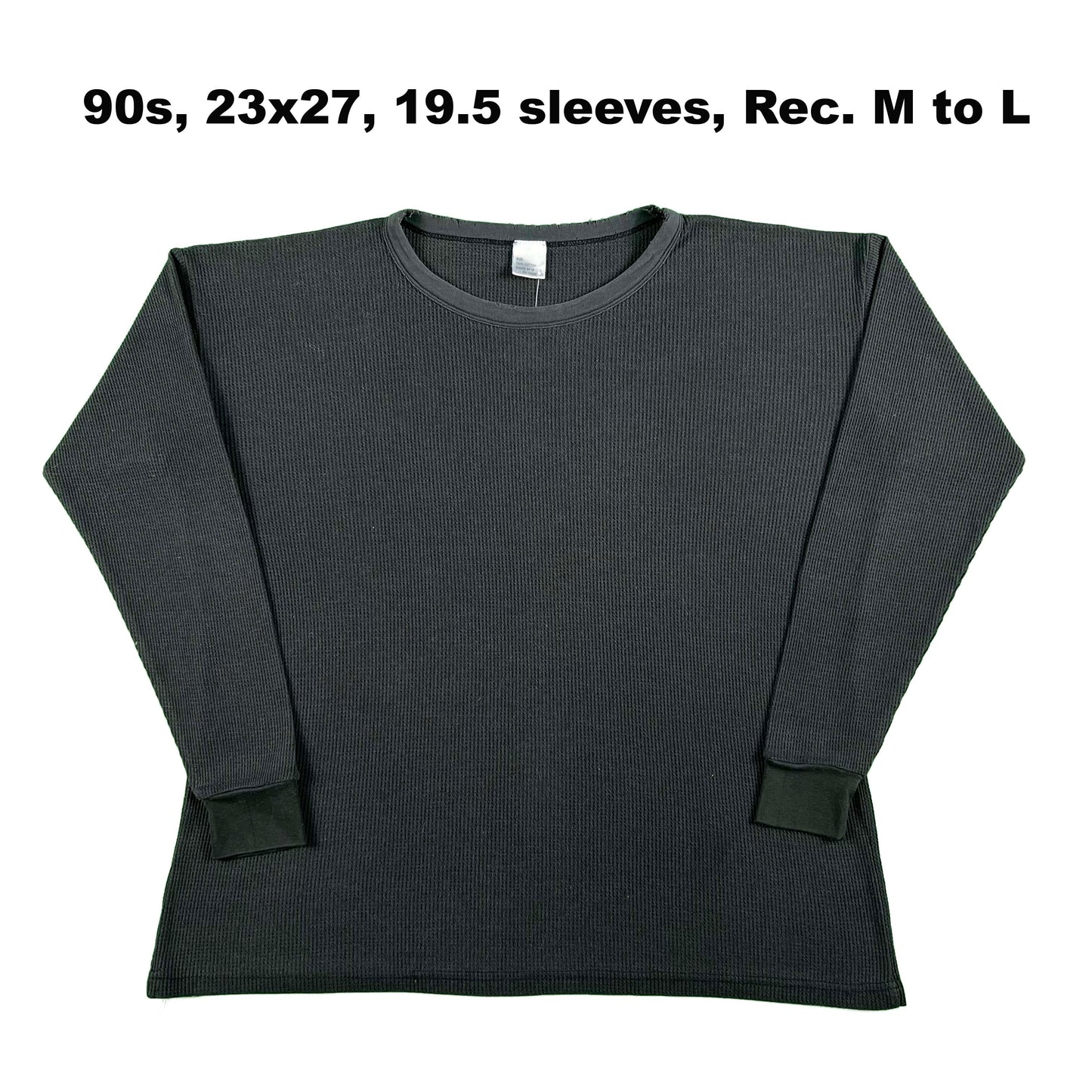 Vintage Black Waffle Knit Thermals- SELECT SHIRT