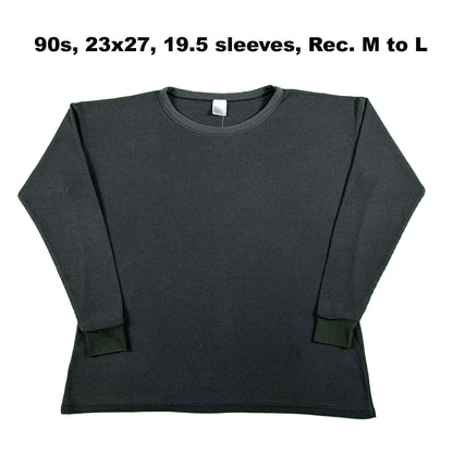 Vintage Black Waffle Knit Thermals- SELECT SHIRT
