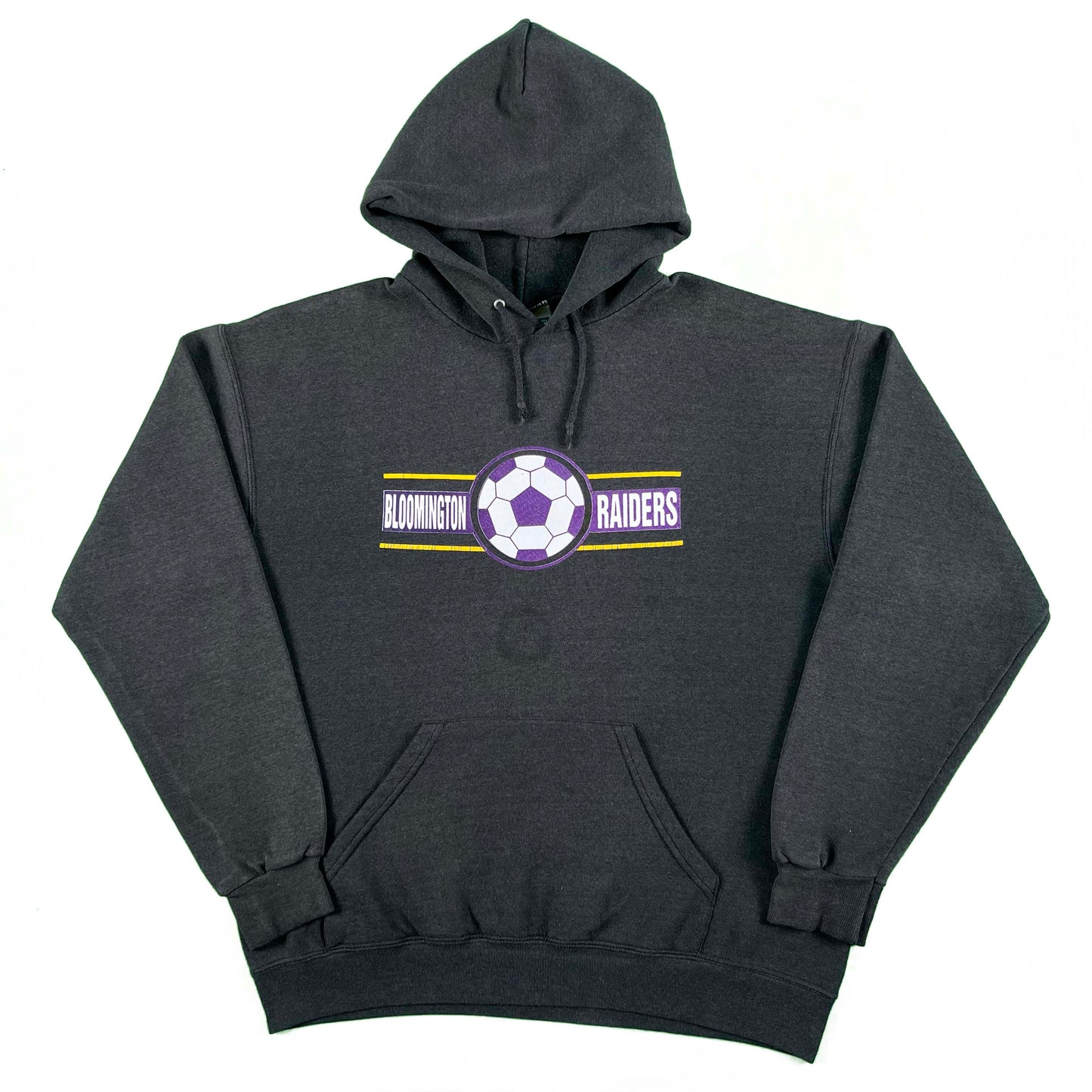 90s Sun Faded Black Soccer Hoodie- M