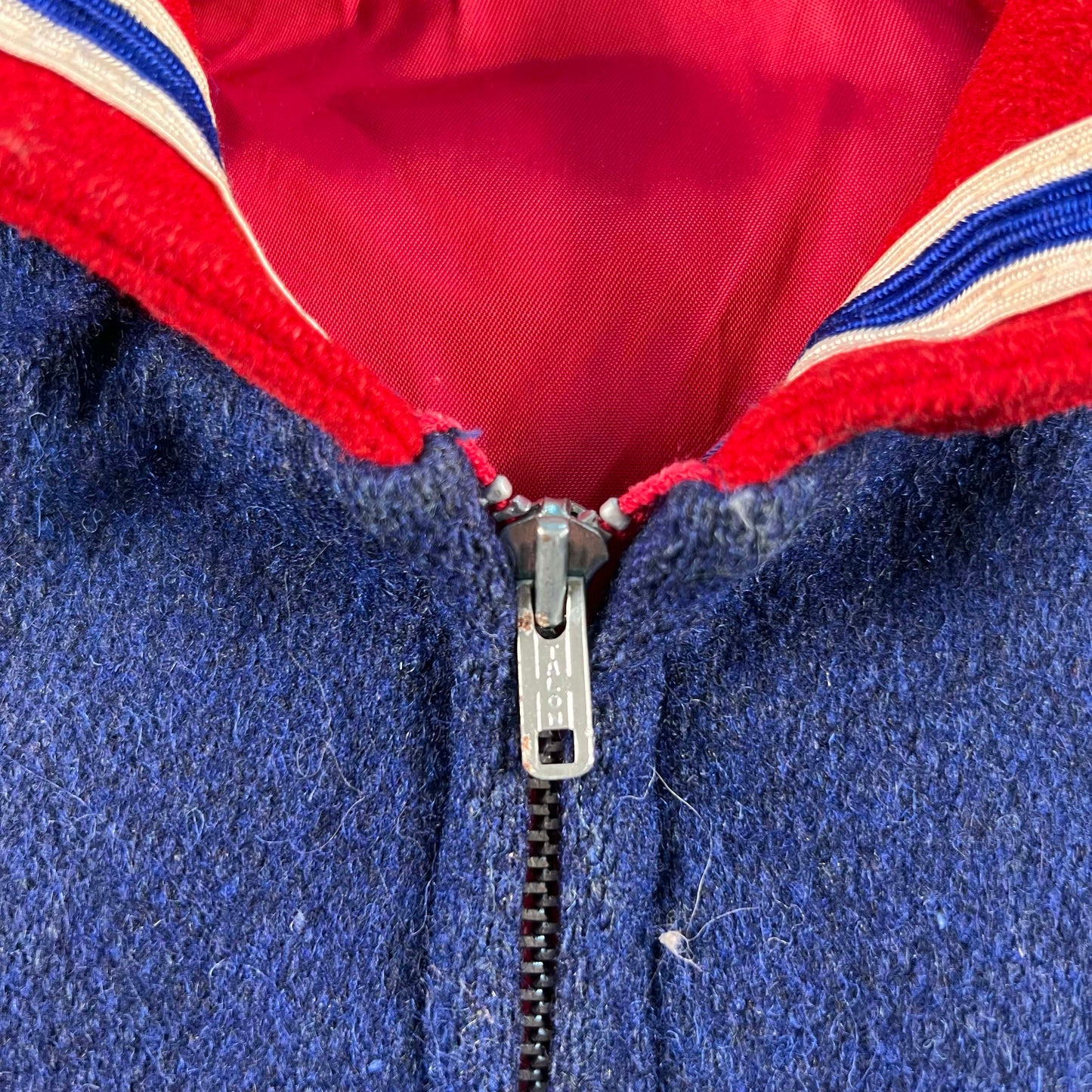 50s Zip Up Wool Varsity Jacket- S