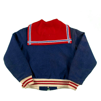 50s Zip Up Wool Varsity Jacket- S
