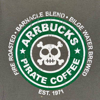 00s Arrbucks Pirate Coffee Tee- M