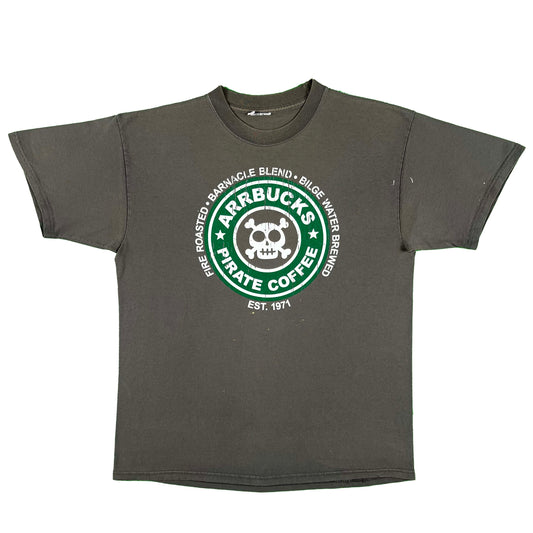 00s Arrbucks Pirate Coffee Tee- M