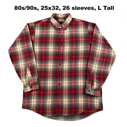 Vintage 100% Cotton L.L. Bean Flannels- SELECT SHIRT