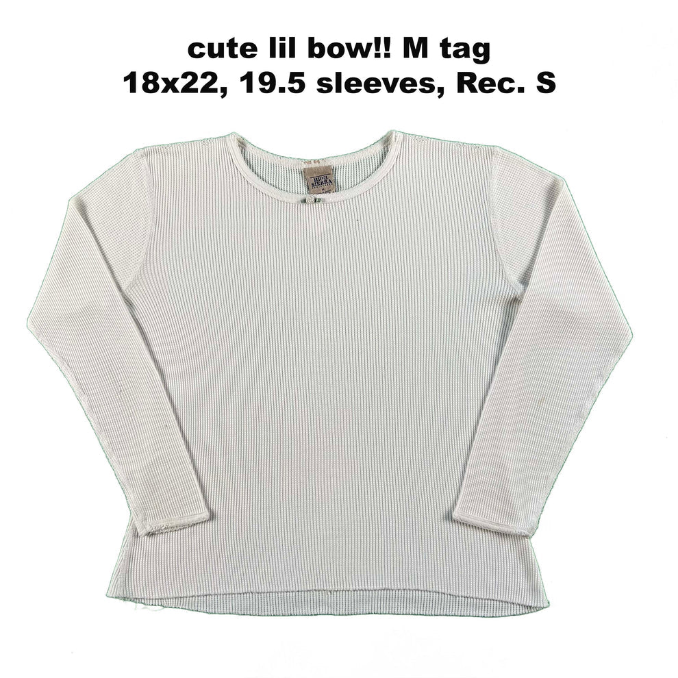 Vintage Floral & Lace Collar Waffle Knit Thermals- SELECT SHIRT