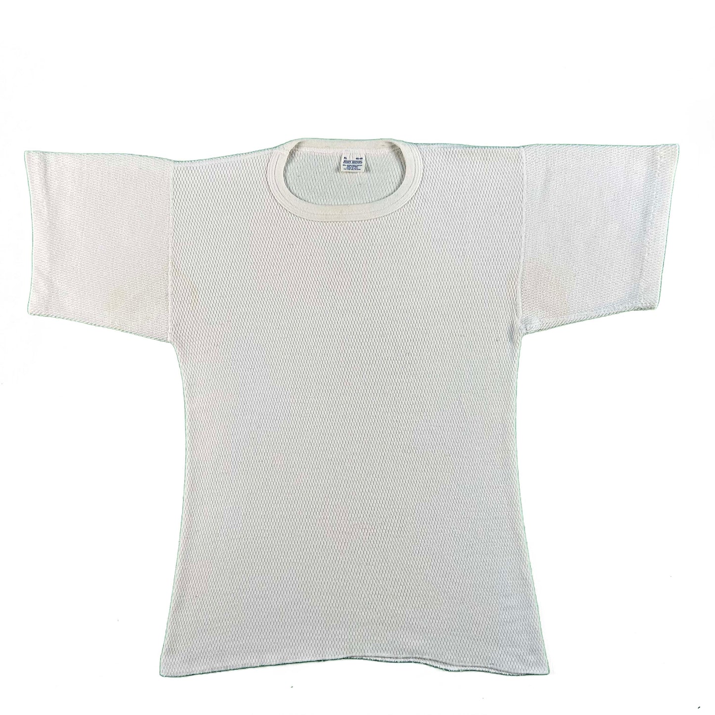 80s Short Sleeve Waffle Knit Thermal- L