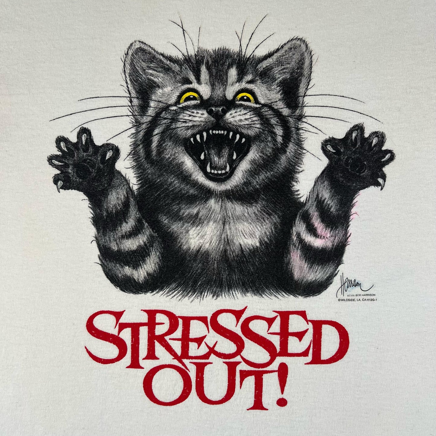 00s 'Stressed Out!' Cat Tee- M