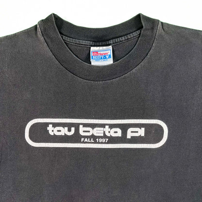 90s Faded Black tau beta pi Tee- L